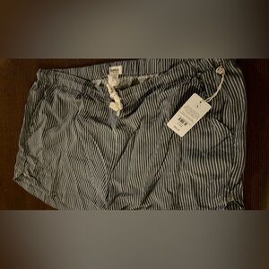 UpWest Women's Pinstripe Cargo Shorts - Navy and White